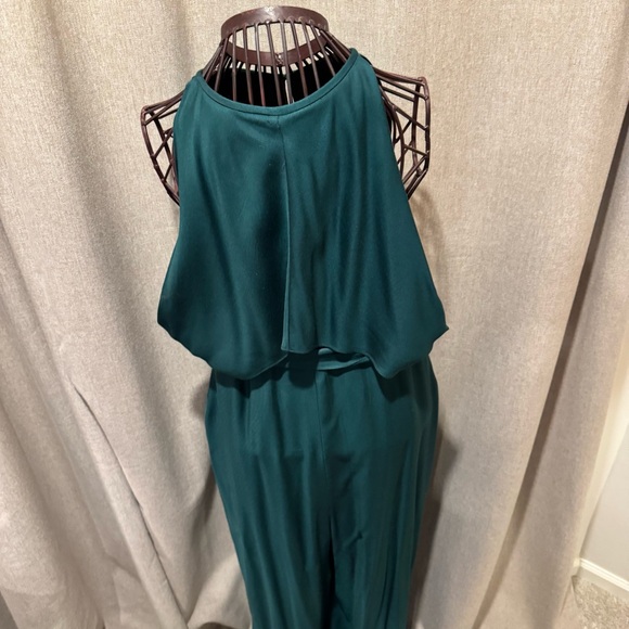 Ted Baker Meriahh Dark Green Halter Wide Leg Jumpsuit - Size 4 (US 10/12/14) - Picture 3 of 15